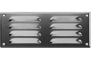 LIRAST 260x105mm / 10x4 inch Metal Ventilation Grille - Aluminium Air Vent Cover with Insect Mesh