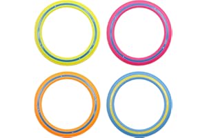 POPAPIE 4 pezzi Flying Ring,Anello di Lancio,Disco da Frisbee 25 cm,Disco Volante Facile da Prendere e Lanciare,Giochi Spiaggia Adulti,Volo Dritto per Bambini e Adulti(Blu,arancione,verde,rosso rosa)