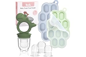 Babynahrungs-Aufbewahrungsbehälter mit Fruchtsauger Baby,btrfe Baby-Fruchtzufuhr-Schnuller Muttermilch Zahnen Popsicle Form Hausgemachte Babynahrung Einfrieren Behälte für selbstfütternde,Grün