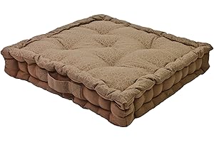 Alphadeco Sitzkissen Uni Lara 40x40x6cm aus 100% Baumwolle - mehrere Farben - Stuhlkissen Sitzkissen Sitzauflage Eckbank (Deep Taupe/Braun)