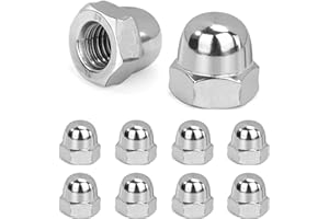 QIMEI-SHOP Tuercas Ciegas Hexagonales M10 Tuercas de Sombrerete de Acero Inoxidable Tuerca Bellota para Tornillos Pernos Roscados Varillas Roscadas según DIN 1587 10 Piezas