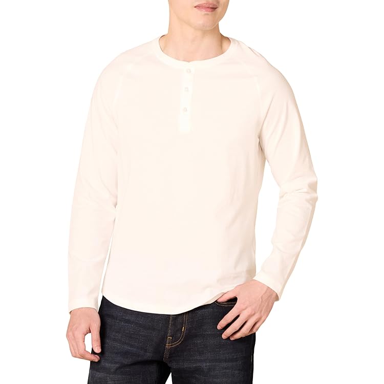 Le T-shirt Henley Jersey Irrégulier | Outclass | T-shirts à Manches Longues Mode Pour Homme