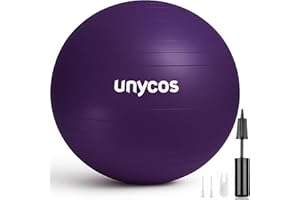 unycos - Pelota de Pilates, Gimnasia, Yoga, Fitness y Embarazo, Fitball Antideslizante y Anti-Burst【55cm/65cm/75cm】de PVC Extra Grueso, Resistencia de 300 kg, Incluye Hinchador