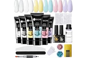 UR SUGAR Nail Extension Gel Kit, Ongles Gel Kit, 6 Couleurs Pastel Printemps été Poly Nail Tube Gel Kit Complet 15ml, Acrygel Ongle Gel Complet, Kit de Nail Art