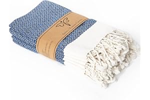 SMYRNA TURKISH COTTON Smyrna Original Turkish Cloth Napkins Set of 6 | 100% Cotton, 45 x 45 cm | Decorative Boho Table Napkins for Dining Table | Versatile Farmhouse Cloth Napkin for Dinner, Wedding and Parties (Azure)