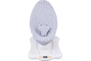 JYOKO Kids Funda de Algodón para Hamaca Compatible con Mamaroo 4moms, Mamaroo Rockaroo (White Star)
