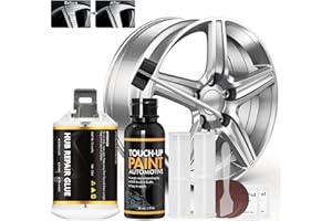 WEILAOK Kit Riparazione Graffi Auto, Vernice Cerchi in Lega, Vernice per Cerchi in Lega, Kit di Riparazione per Cerchioni per Riparare Graffi, Ammaccature e Altri Cerchi in Lega, Grigio Argento