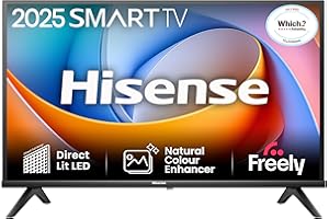 Hisense 40" 40A4QTUK FHD LED TV with Freely - Direct Lit LED, Dolby Audio, Natural Colour Enhancer, Games Mode, Sports Mode with Freely, Disney +, YouTube, Netflix