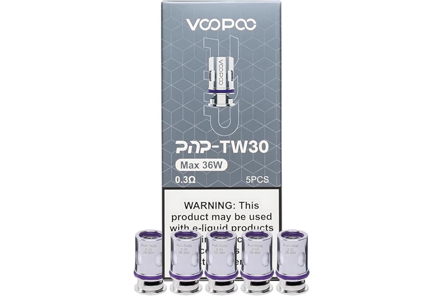VOOPOO PNP Coils TW30 0.3 Ohm [Pack of 5] - Intense Flavor, Massive Cloud Production, Durable Performance, Replacement Coil for VINCI/VINCIR/VINCIX/DRAGS/DRAGX/NAVI Pods, No Nicotine