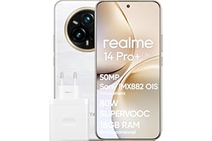 realme 14 Pro+ 5G Smartphone, 8+256GB, Kamera 50mp Sony IMX 896 OIS, Snapdragon 7s Gen 3, zakrzywiony wyświetlacz, bateria 5260mAh, Ładowanie 80W, Biały T(nie adapter)