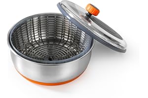 BRA Efficient | Essoreuse à Salade, Acier Inoxydable 18/10 avec Base en Silicone Antidérapante, Capacité de 4 L, Convient Comme Saladier