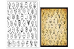 GLOBLELAND Feather Clear Stamps Variety Patterns Transparent Silicone Clear Feather Stamps for Scrapbooking Card Making Photo Album Decor DIY Crafts