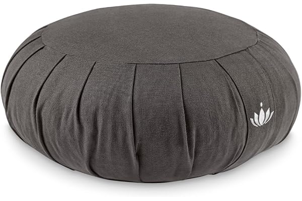 Lotuscrafts Zafu yogakudde meditationskudde Zen - sitthöjd 15 cm - tvättbart bomullsöverdrag - Yoga Zafukudde med fyllning av