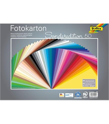 50 Feuilles Papier De Couleur - 50x70 Cm - 130 G/m² - 50 Teintes - Bricolage, Création, Décoration