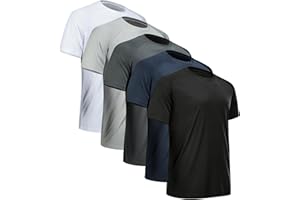 miijoory 3,5 o 7 Piezas Camiseta Deporte Hombre, Camisetas Manga Corta Hombre, Secado Rápido Respirable para Running Gimnasio Fitness