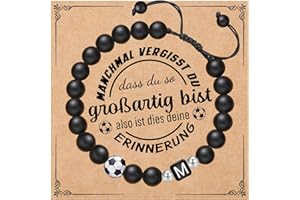 AOSYOISK Football Gifts for Boys Personalised Gift Initials Football Bracelet