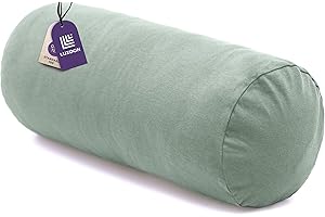 Luxoon Nackenrollenbezug mit Reißverschluss – Bezug für Nackenkissen, 100% Baumwolle, weich, waschbar und trocknergeeignet, 15x40 cm, Salbei Grün