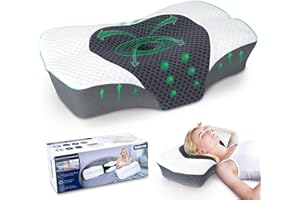 ‎SAHEYER SAHEYER Ergonomisches Nackenkissen Kopfkissen, Orthopädisches Nackenstützkissen 60 x 40 x 13/11 cm Memory Foam Kissen für Seiten, Rücken & Bauchschläfer