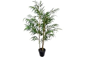 UK-GARDENS 1m 100cm 3ft Artificial Golden Bamboo Tree In A Pot - Artificial Potted Trees Plants