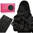 Wennalife Clip In Hair Extensions, 14 Inch 75g 5pcs Natural Black Hair Extensions Clip In Real Hair Remy Human Hair Extensions Natural Silky Clip In Human Hair Extensions