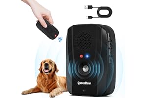 Bubbacare Antiabbaio per Cani, Dispositivo Ultrasuoni per Cani Automatico e Remoto 2 in 1, Portata Remota di 600 Piedi con Ultrasuoni/Suono di Allarme/Registrazione in Interni ed Esterni