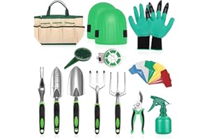 penobon Attrezzi Giardinaggio, 13 pezzi in Acciaio Inossidabile Set Giardinaggio con Borsa da Giardino, Regali per Gli Appassionati di Giardinaggio