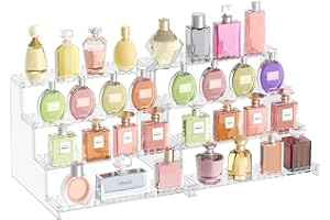 Lifewit 4-stufiger transparenter Parfümständer mit Gitter, Kunststoff Parfüm Organizer Auslage, Acryl Vitrine für Make-up, Cupcake, Dessert, Gewürz, Arbeitsplatte, Vanity, Dresser,2 Pack, 30,48 cm