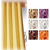 Homescapes dekorativer Vorhang Ösenvorhang Dekoschal Thick Stripes im 2er Set, gelb weiß, 137 x