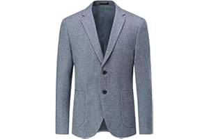 Allthemen Blazer da Uomo Regular Fit 2 Bottoni Giacca da Abito Elegante a Quadri Formale Business d'Affari