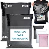EMBALLAX - 12 Vintage Shipping Bags - With Shipping Bag - 2 Sizes XL/XXL - 100% OPAQUE/ULTRA-RESISTENT/WATERPROOF - Plastic E
