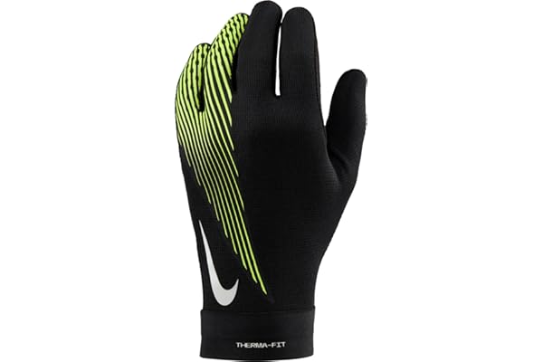 NIKE Academy HF0546-013 Therma-Fit Gants de Football Noir/Jaune Taille S