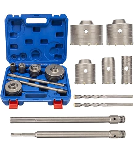 FRESA CAROTATRICE A TAZZA X MURO Da 30mm A 160mm + ASTA DA 50CM SDS Plus Max Tazza 60mm Asta 50cm Plus 37405491 - Foto 9