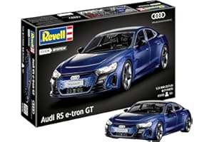 Revell Modellbausatz Audi RS e-tron GT - Detailgetreue Karosserie - Bewegliche Vorderachse - Easy-Click-System für einfachen Zusammenbau; Mit Abziehbildern für individuelle Gestaltung