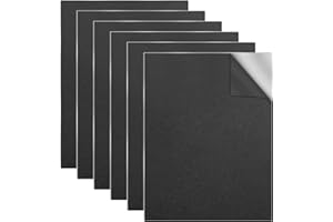 WEFINEST 30x20cm Foglio di Schiuma Nera da 3mm, 6 Pacchetti Foglio Schiuma Eva Autoadesivi, Pannelli In Schiuma, Eva Foam Board, Fogli In Schiuma Eva per Progetti Artigianali, Cornici Fotografiche