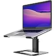 amazon basics Aluminium Laptop Riser Stand | Height Adjustable | Heat Dissipation | Universal Compatibility (Black)