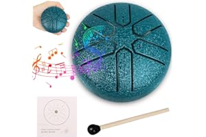 ZEILABANG KAKADI Steel Tongue Drum,3 Zoll 6 Tone Zungentrommel Pan Percussion Instrument,Stahlzungentrommel,Steel Pan Töne Schlaginstrument,Handpan Steel mit Schlägeln,Tongue Drum für Meditation Yoga Klangheilung