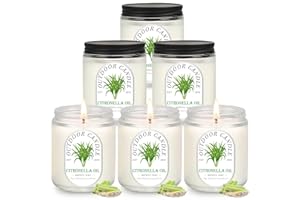 ‎YINUO LIGHT Citronella Kerze Outdoor, 6 Stück 200g Outdoor Kerze Groß, Brenndauer 300h Citronella Kerzen Outdoor, Zitronella Kerze Garten, Kerze Im Glas, Geschenkset Frauen Geburtstag,Kerzen für Garten,Camping
