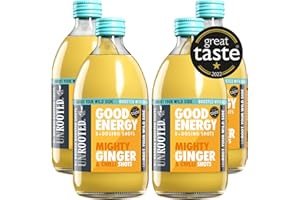 UNROOTED Mighty Ginger Shots Multipack - Immune System and Natural Energy Booster - 4 x 500ml Dosing Bottles - Ginger, Turmeric, Chilli & Baobab