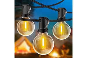 Rintea Guirnalda Luces Exterior, 10M/33FT con 20+2 G40 Bombillas, Luces LED Exterior IP44 Impermeable, Blanco Cálido 2700 K Luces Jardín para Jardín, Terraza, Navidad, Fiesta