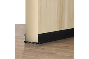 SIYURONGG Burlete para Puerta 100cm,Aislante de Puerta,Junta Inferior Autoadhesiva,Protector contra Corrientes de Aire y Polvo,Adecuado para Puertas de 3,5-5,5 cm de Grosor/Hueco Inferior de 0,3-2 cm (Negro)