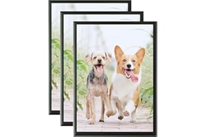 WEIKANI A5 Black Aluminium Photo Frame,3 Pack-15x21cm Picture Frame,Certificate Frame for Wall Mount or Table Top Display,Set of 3
