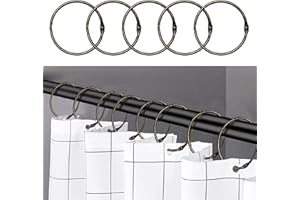 WEKIWGOT 24 Piezas Anillas para Cortina de Ducha de Acero Inoxidable, Anillo para Barra de Cortina de Ducha Redonda, Anillos de Metal para Barra de Ducha, Baños, Ventanas