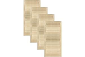 DecoMeister Mobili Porta Lamella Porte Pino Mobili Anteriore Pino Non Trattato Armadio Porta Armadio Aperto Lamelle 494x993 mm Confezione da 4 pezzi in legno massiccio a venatura naturale