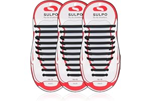 SULPO Sznurowadła bez wiązania - elastyczne silikonowe sznurówki - sznurówki bez pętelek - gumowe sznurowadła damskie, męskie i dziecięce - sznurówki dla całej rodziny