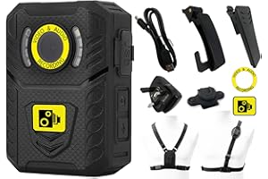 Brifield Professional BR3 Body Camera - QHD 1440p, 128GB Memory Card, Night Vision | Body Cam, Body Worn Camera, Body Cameras | Includes Klickfast Klick Fast Shoulder Harness & Stud