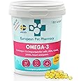 European Pet Pharmacy Omega 3 Fish Oil for Dogs/Cats — Dog Joint Supplements — Cat Joint Supplement for Itchy Dog Skin Relief —Mobility, 180 soft gels