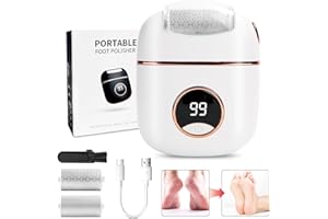 MPLEHDA Eliminador de callos eléctrico para pies con 2 rodillos de repuesto, para talones agrietados, muertos y callos