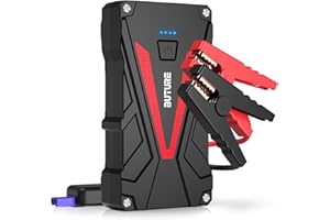 ‎BUTURE BuTure Starthilfe Powerbank, lithium polymer 2000A Spitzenstrom 16800mAh Tragbare Auto Starthilfe für 7.0L Benzin und 6.0L Dieselmotor LED Taschenlampe, für PKW, rot
