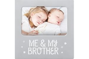 Tiny Ideas 'Me & My Brother' Sentiment Keepsake Frame, Gift for Brother, Big Brother Big Sister Gifts, Gray