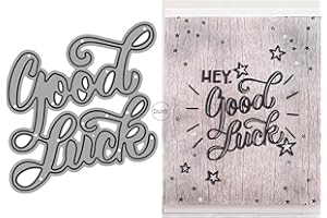 DzIxY Word Good Luck Metal Cutting Dies for Clear Stamps and Metal Cutting Dies Sets for Card Making Scrapbooking Paper Supplies Seals Storage Pockets